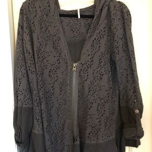Free People Charcoal Lace Jacket